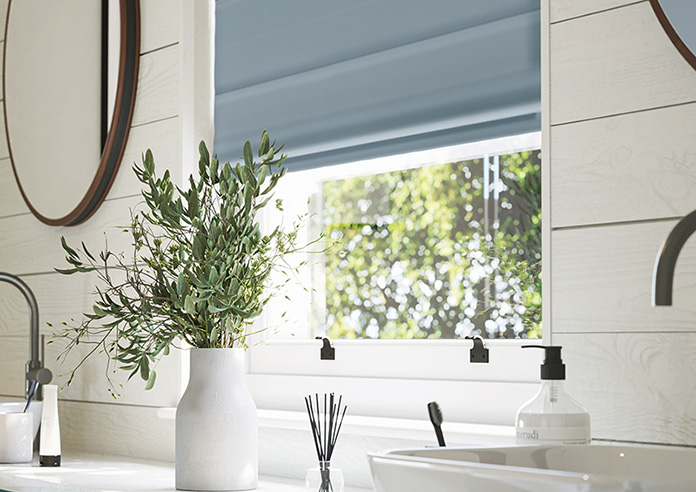 Menton, Tranquil Blue - Motorised Roman Blind - Image 5
